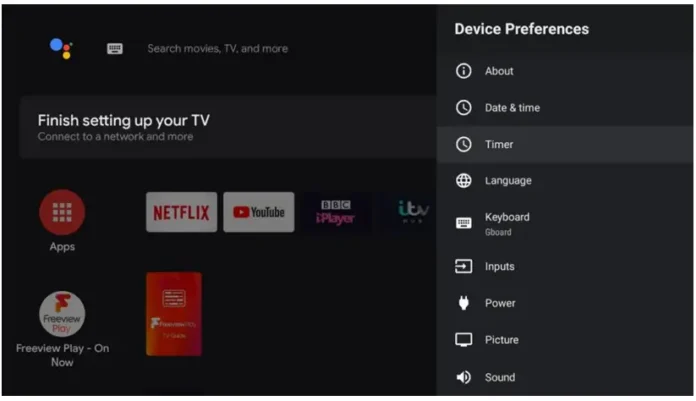 Android TV-device settings
