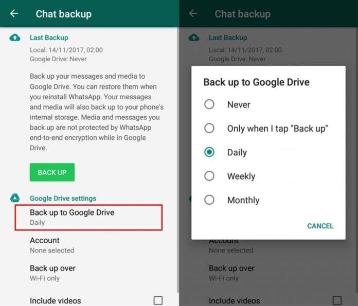 backup whatsapp chats in android and iphone